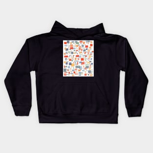 Coral Grid Kids Hoodie